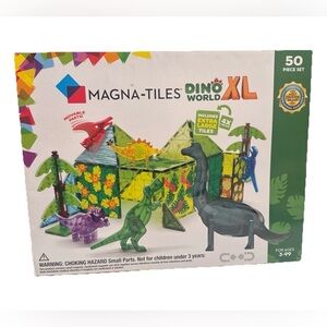 Magna-Tiles Dino World XL 50 Piece Set Magnetic Building Tiles Dinosaurs
